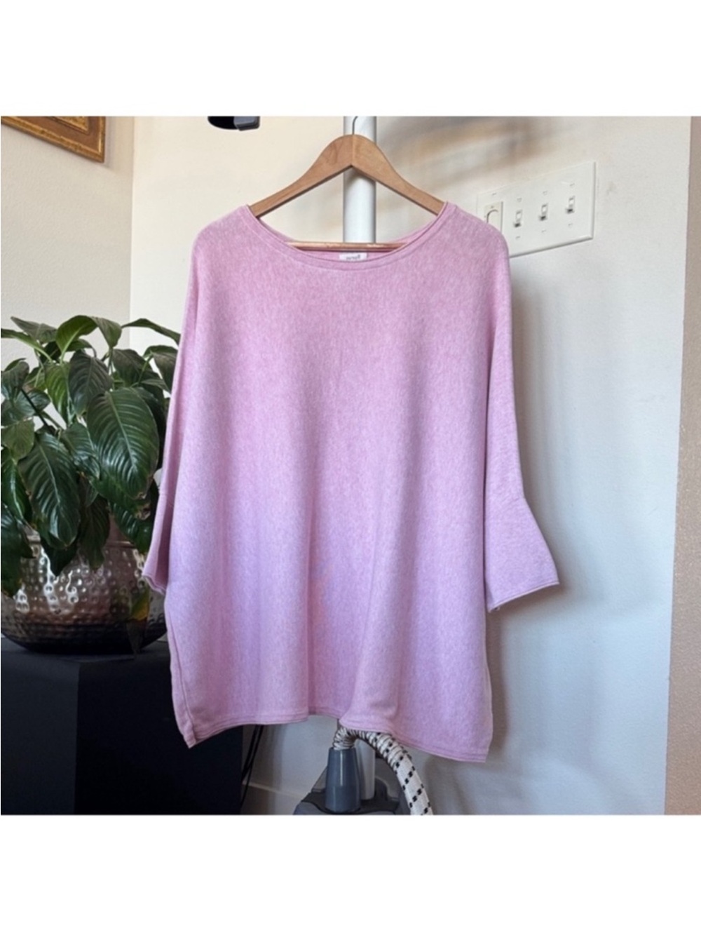 Purejill J Jill Knit Tunic Sweater Sz XL Pink Boatneck Boxy